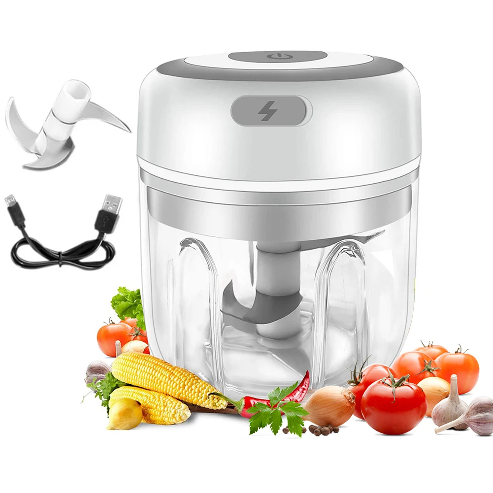 

250ml Mini USB Wireless Electric Garlic Masher Press Mincer Sturdy Vegetable Chili Meat Grinder Food Chopper Kitchen Gadget Tool