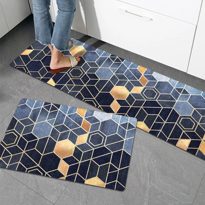 

Eovna Quality Kitchen Carpets Set PVC Leather Floor Mats Waterproof Oil Proof Kitchen Rugs Floor Carpets Doormats Bedroom