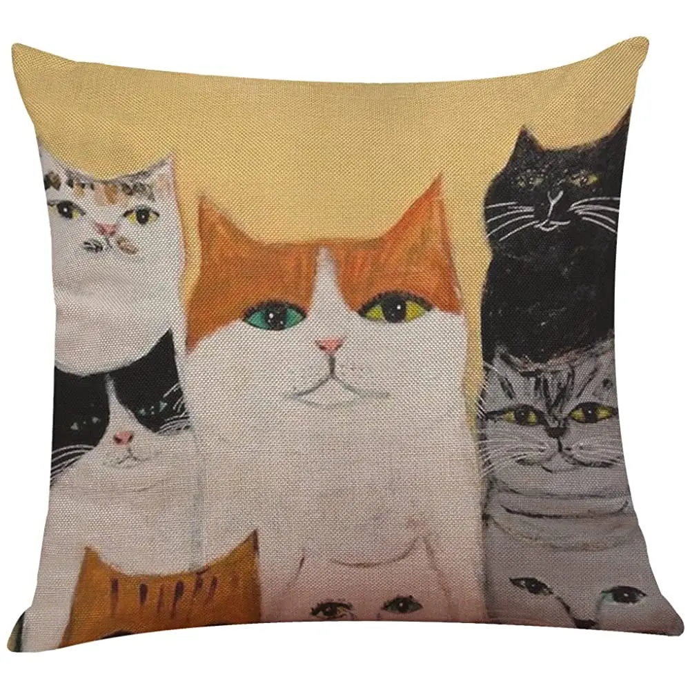 Anzzhon забавные наволочки с изображением милой кошки, наволочки для дивана, кровати, украшение для дома, праздничная наволочка для подушки, на...
