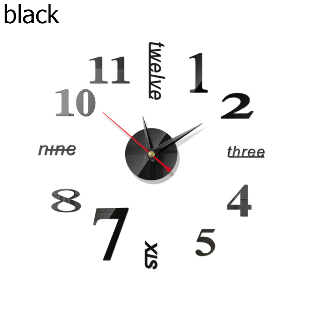 Новый 3D зеркальные настенные часы DIY большие наклейки аксессуары для гостиной