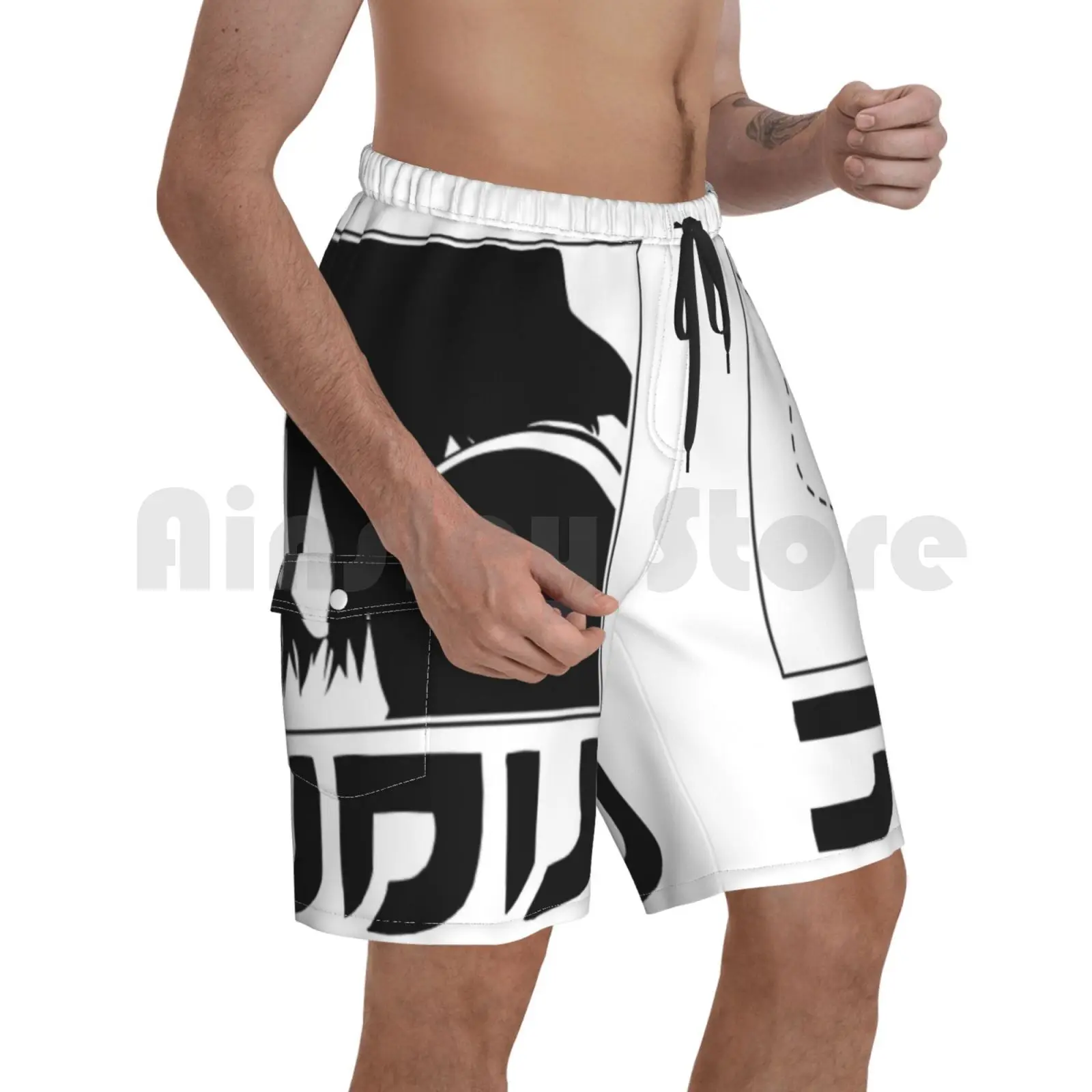 

Flcl Beach Shorts Men Beach Pants Swimwear Flcl Anime Weeb Cig Smoke Vintage Hipster Popular