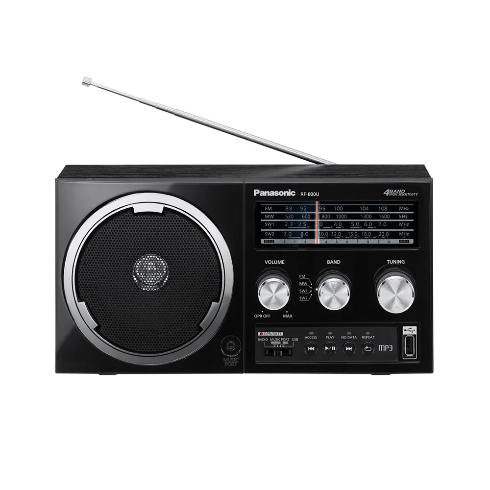 Panasonic Портативный Радиоприемник RF-800UEE1-K FM SW MW 4-полосный прием ретро дизайн USB |
