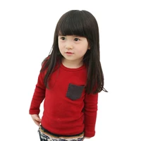 2 7 years old boy girl spring autumn sports bottoming shirt solid color long sleeved t shirt sweater coat quality child clothing