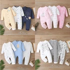 Комбинезон детский хлопковый с длинным рукавом, на возраст 0-18 месяцев, 3 шт.лот