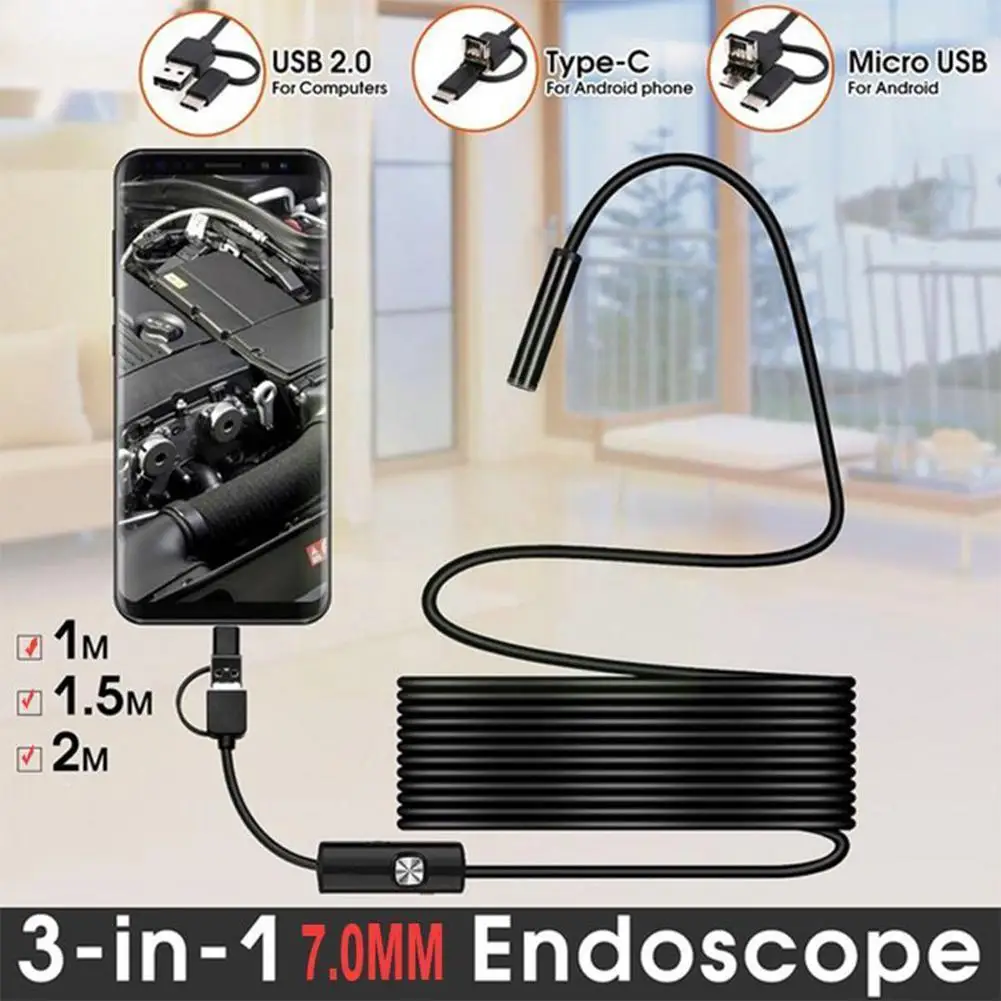 

Водонепроницаемый эндоскоп Z2Y0, 1 м, 2 м, 3,5 м, Type-c, Android, Micro USB