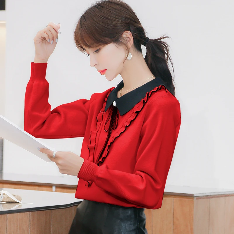 

New Elegant Fashion Women autumn winter all-match sweater loose outer wear knitted bottoming shirt top