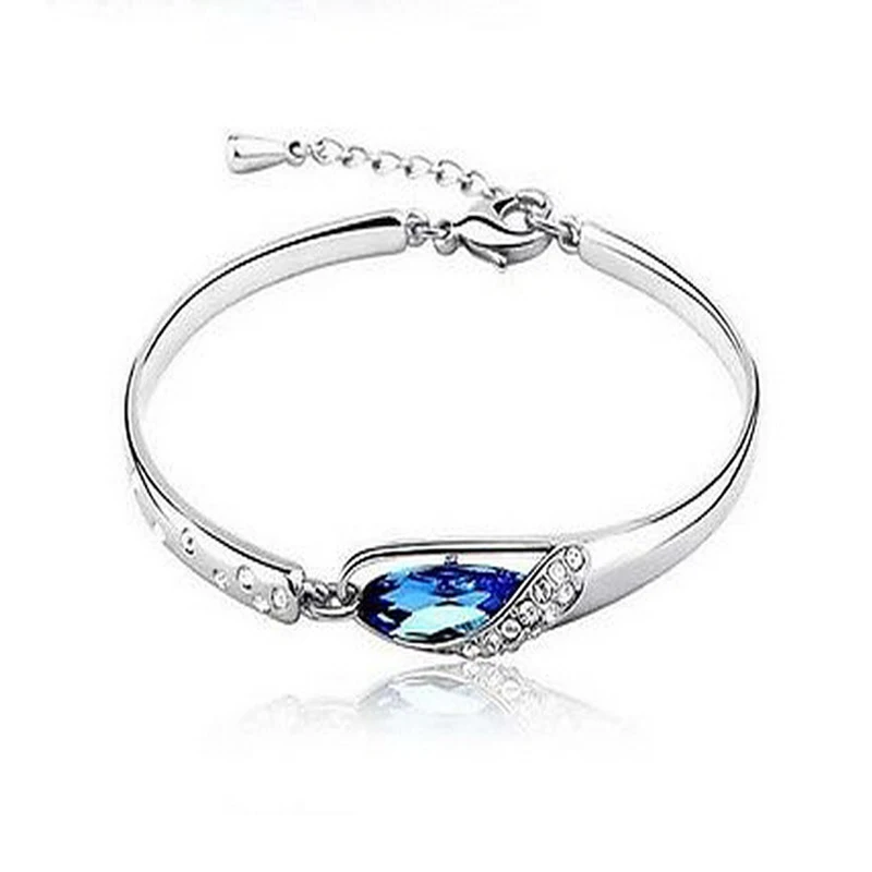 Модные ювелирные изделия кристаллы стразы женский браслет синие браслеты с