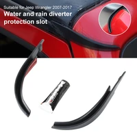 2 pcs car rain gutter extensions roof water guard diversion channel for jeep wrangler jk 2007 2017 with external accessory