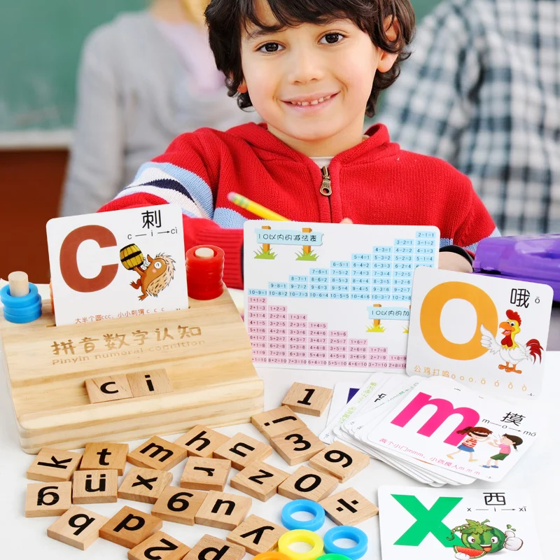 

New Wooden 3D Puzzle Toy Kids English Alphabet Number Cognitive Matching Board Baby Early Educational Learning Toys for Children