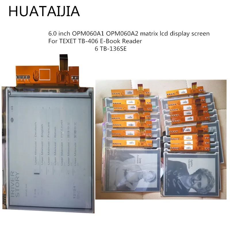 

Для TEXET TB-406 из устройства для чтения электронных книг жидкокристаллический дисплей для Texet TB-416 TB-136SE 6,0 дюймов OPM060A1 OPM060A2 матрица жидкокристал...