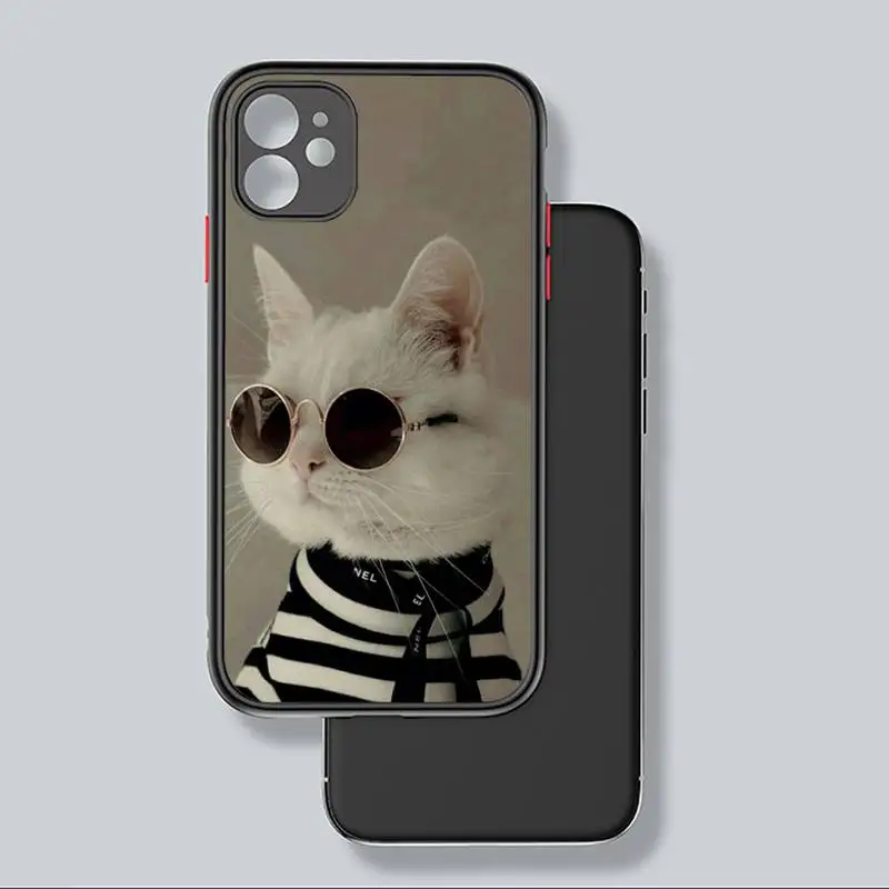 

Cute kitten beautiful Phone Case black matte transparent For iPhone 7 8 x xs xr 11 12 pro plus mini max Clear Funda