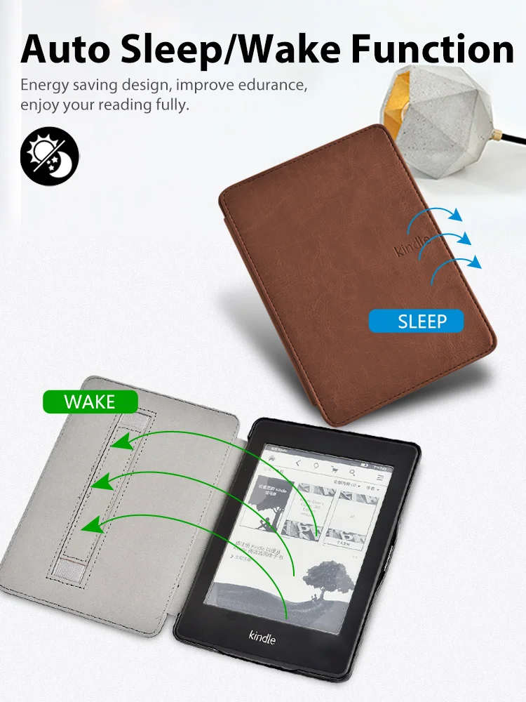 Роскошный кожаный чехол для Amazon kindle Paperwhite 4 Чехол PQ94WIF funda kindle paperwhite 4 чехол+ ремешок Подарочная пленка+ ручка