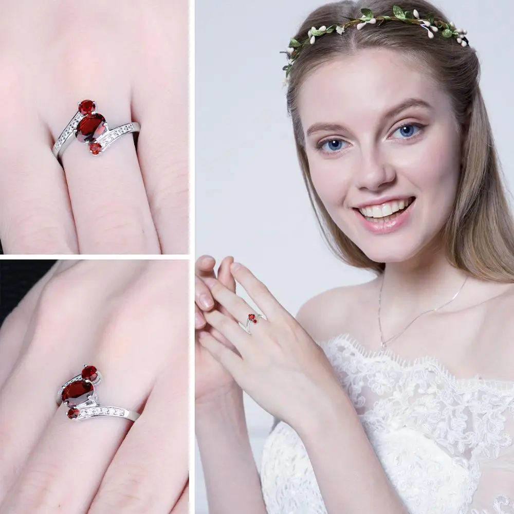 Jewelrypalace подлинная гранат кольцо Твердые стерлингового серебра 925 Фирменная Новинка для Горячая распродажа; женская обувь Fabulous Винтаж очарование подарок ювелирные изделия