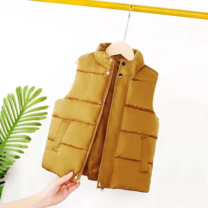 

Детский пуховой жилет из хлопка, Осень-зима, новинка, плотная верхняя одежда для мальчиков и девочек, Детский Теплый жилет, наряд для родител...