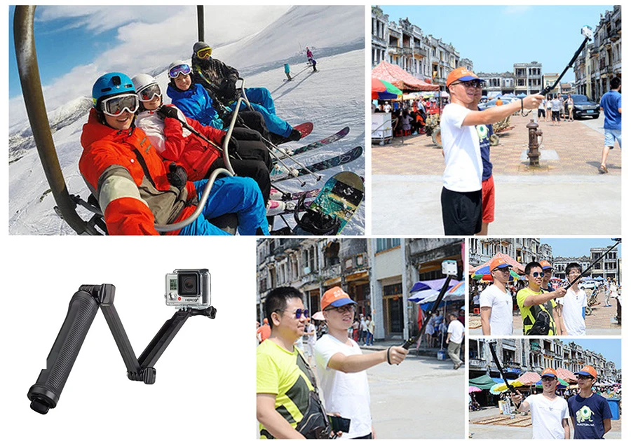 For Gopro Hero 7 6 5 Handheld Selfies stick Go Pro 8 Monopod Palo Selfie Stick Tripod Xiaomi Yi Eken Sjcam Dji Osmo | Электроника