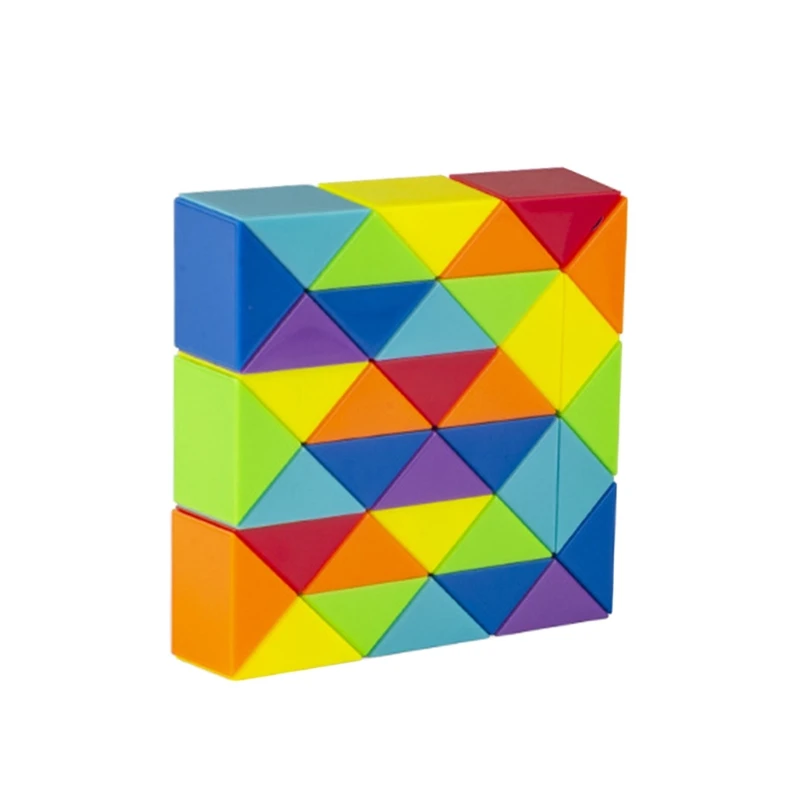 

Sensory Fidget Snake Cube Twist Puzzle Rainbow Color Educational Toy Children Game 24 /36 Speed
