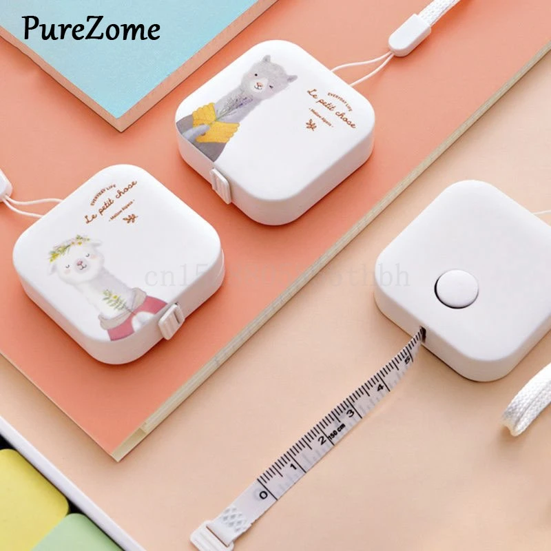 Прекрасная лента измерения конфеты Цвет кожаная коробка для линеек Портативный