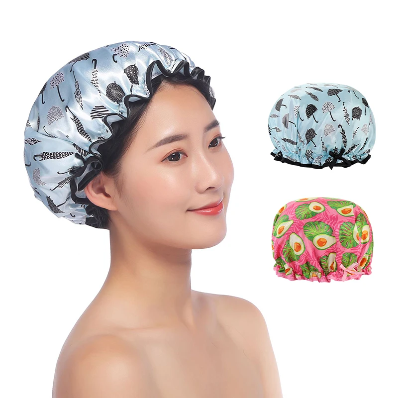 

Женская душевая шапочка, домашняя Черная шапка для шампуня Baotou, водонепроницаемая шапка для ванной комнаты, кухонные шапки для защиты от ды...
