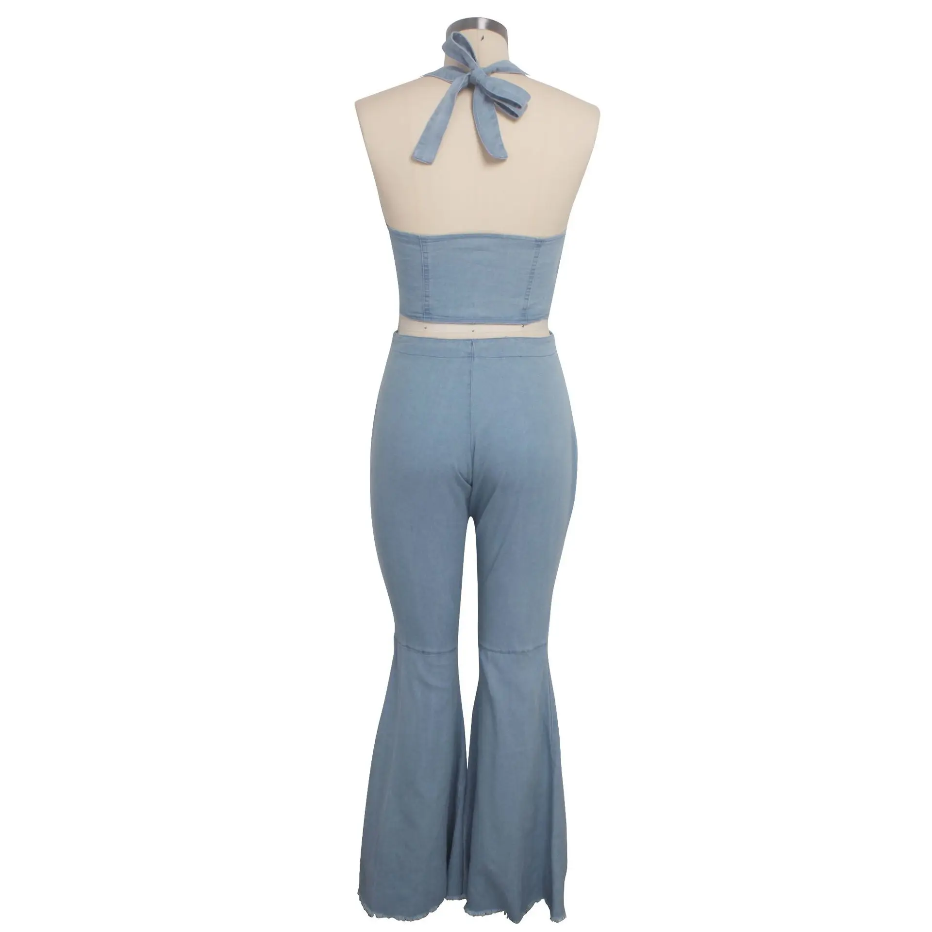 

Fashion Sexy Women's Scrub Wash Denim Suit