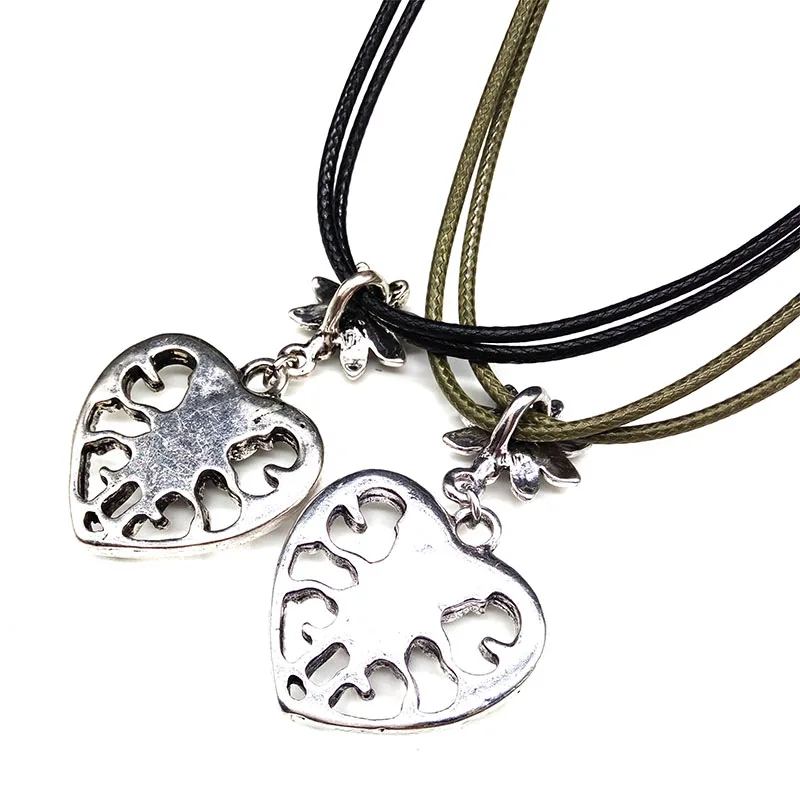 Модная винтажная серебряная подвеска в форме сердца традиционное ожерелье Edelweiss