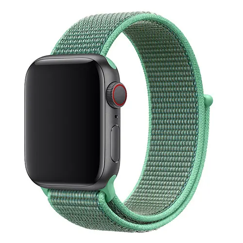 Спортивные петли для наручных часов Apple Watch, версии 44/42/40/38 мм 5/4/3/2/1 нейлоновый ремешок для наручных часов браслет ремешок с крючками и петлями застежка - Цвет ремешка: Spearmint