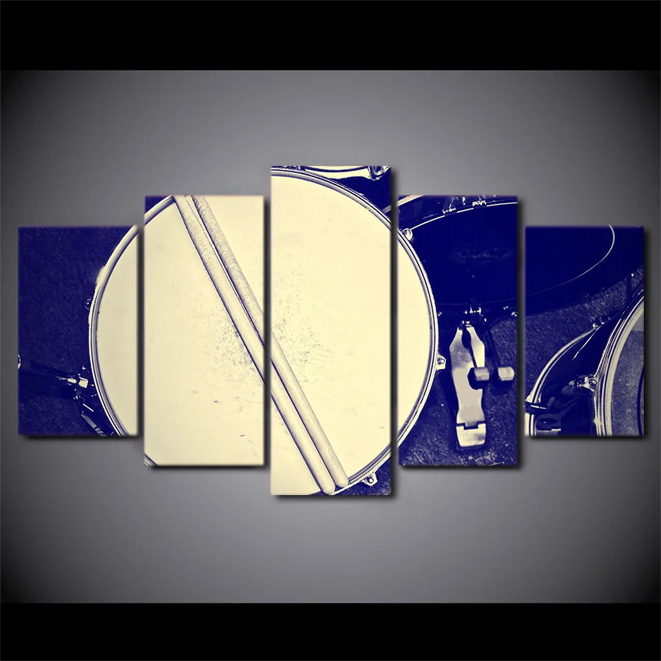 

Frame Printed HD Canvas Modern Living Room Pictures 5 panel Drum Frame PrintVintage Painting Wall Art Modular Home Decor Poster