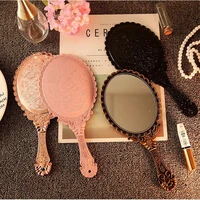 l67 hand mirrors makeup european rectangle hand hold cosmetic mirror with handle makeup mirror princess vintage vanity mirror