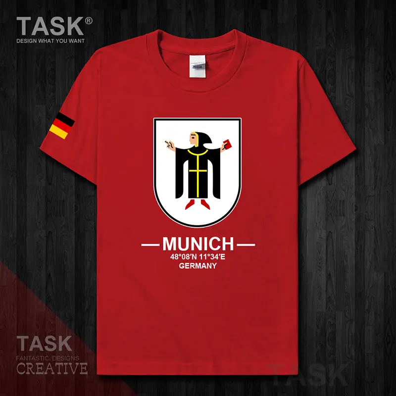 Munich Munchen Marien platz Germany Europe tourist city logo souvenir mens sports shirt new fashion design tops 100cotton tee 20 | Мужская