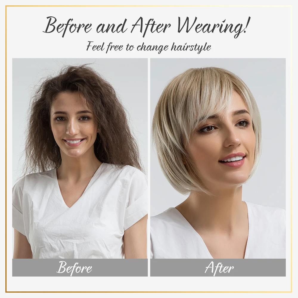 Парик Синтетический блонд единорог 10 дюймов светильник коричневый для женщин с