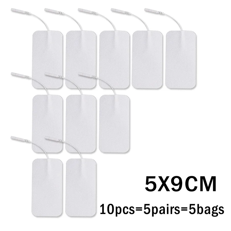 10P 5X9cm 10 шт. электроды колодки с кабелем для Tens машина для терапии акупунктурой EMS Массажер для мышечного стимулятора патч сжигание жира 2 мм разъем - Цвет: 10P 5X9cm