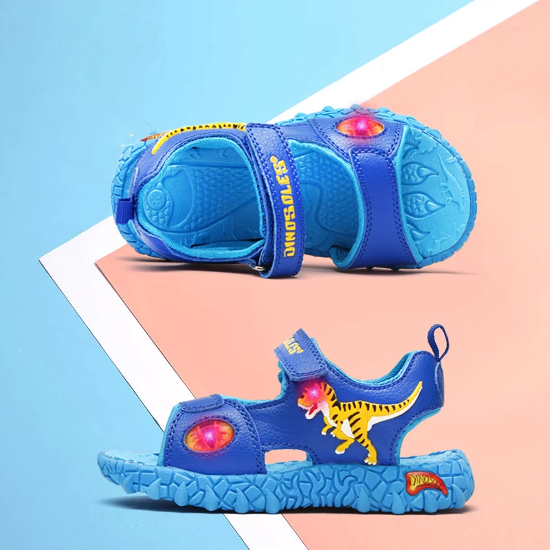 Сандалии Детские из искусственной кожи с подсветкой Нескользящие летние