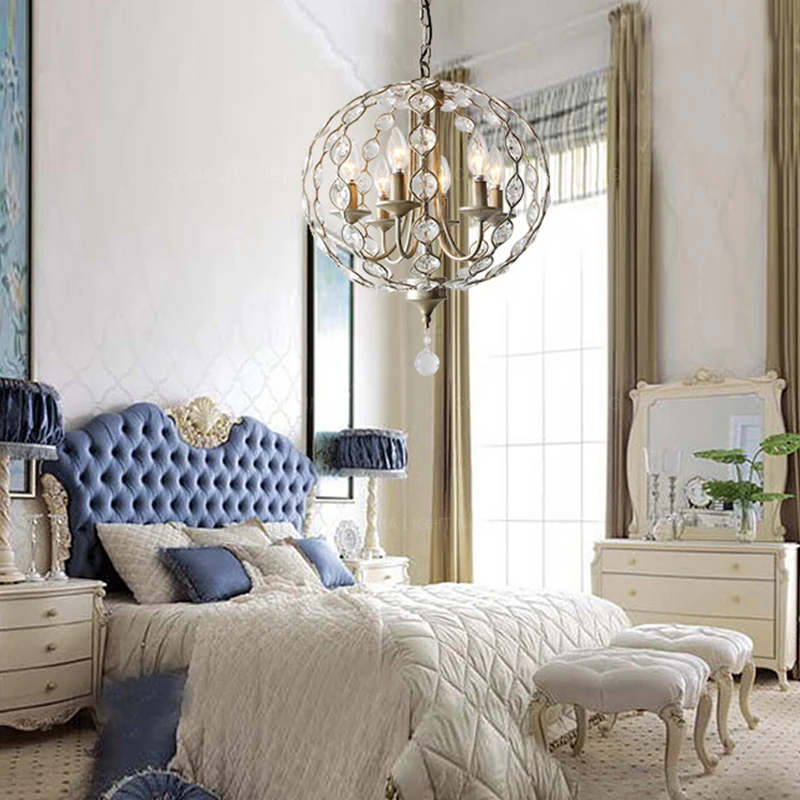 Американский классический подвесной светильник старинный хрустальный