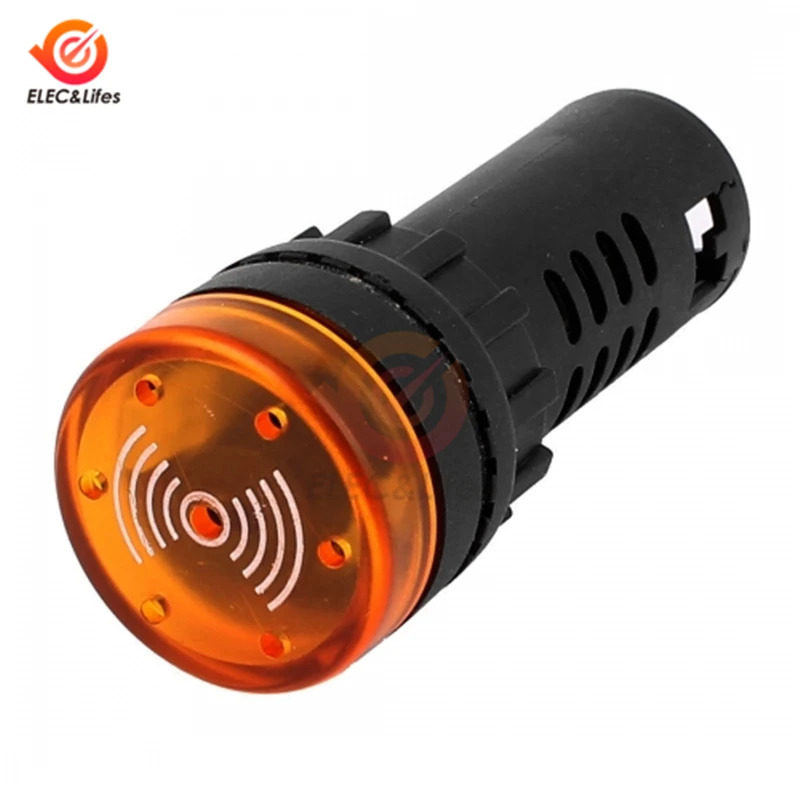 AD16 22SM Flash СВЕТОДИОДНЫЙ активный звуковой сигнал тревоги индикатор DC 12V 24V AC 110V 220V 22