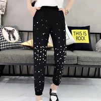 womens harem pants mom jeans sports pants loose fashion heavy industry beaded foreign style harem pants casual pants
