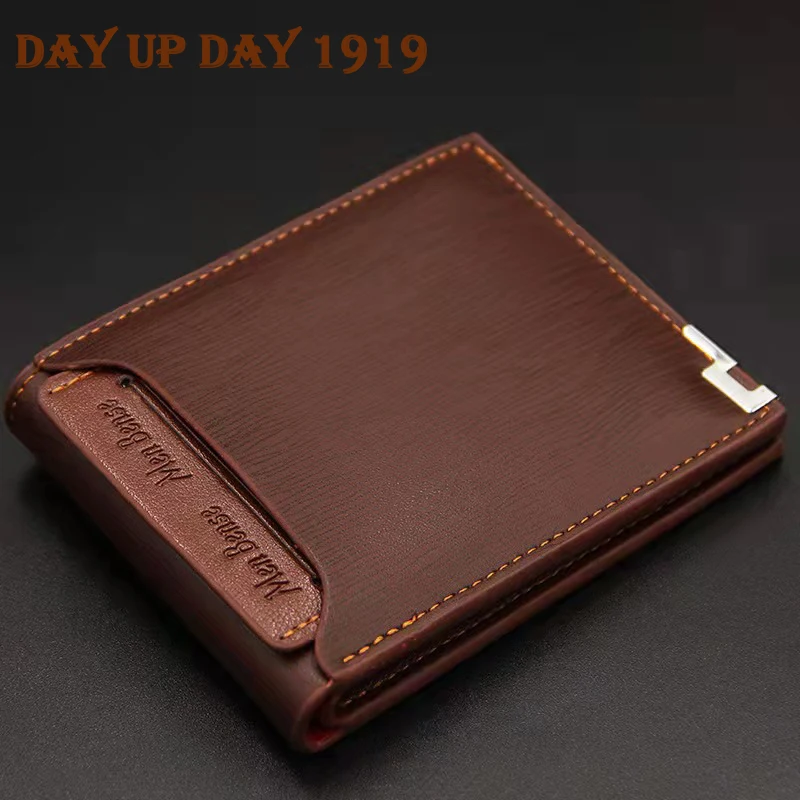 

Men's wallet made of leather Wax oil skin purse for men Coin Purse Short Male Card Holder Wallets Zipper Around Money Bag