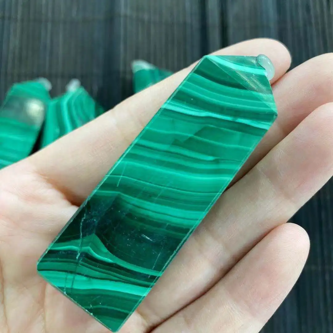 

Natural malachite crystal quartz energy tower Reiki healing