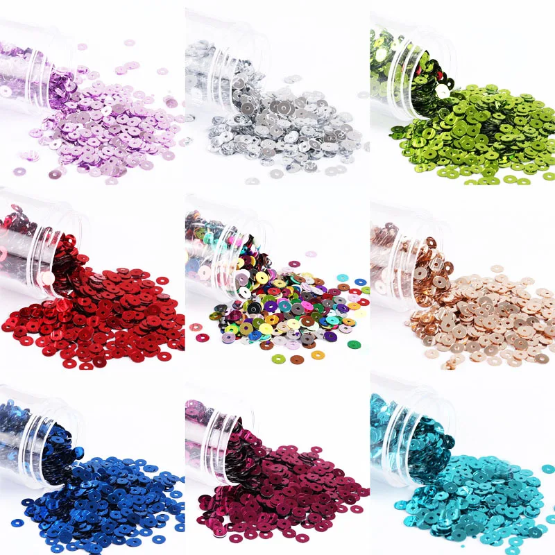 Блестки с серебряной основой 4 мм плоские бусины из ПВХ сшитые вручную аксессуары