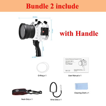 white case w handle Seafrogs A7 II Pro 40 м/130 футов подводный водонепроницаемый корпус чехол для sony A7 II A7R II A7S II поддержка 28-70 мм объектив с ручкой - Цвет: white case w handle