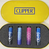 metal original clipper lighter grinding wheel torch gasoline free fire pocket refillable gas lighter use for collection and gift