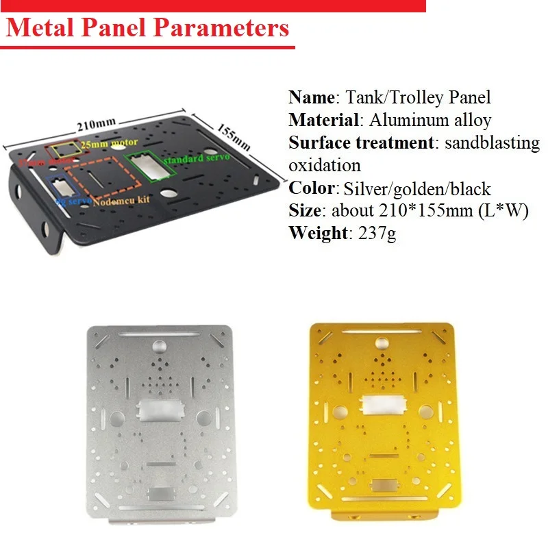 Металлическая панель Рамка для 4wd шасси автомобиля танка DIY RC игрушка робот