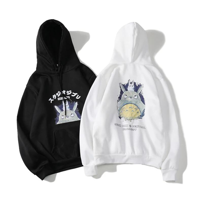 

Totoro Hoodies Sprited Away Cute Anime Funny Cartoon Women Harajuku Ullzang Kawaii Graphic Sweatshirt Winter Warm Hoody Female