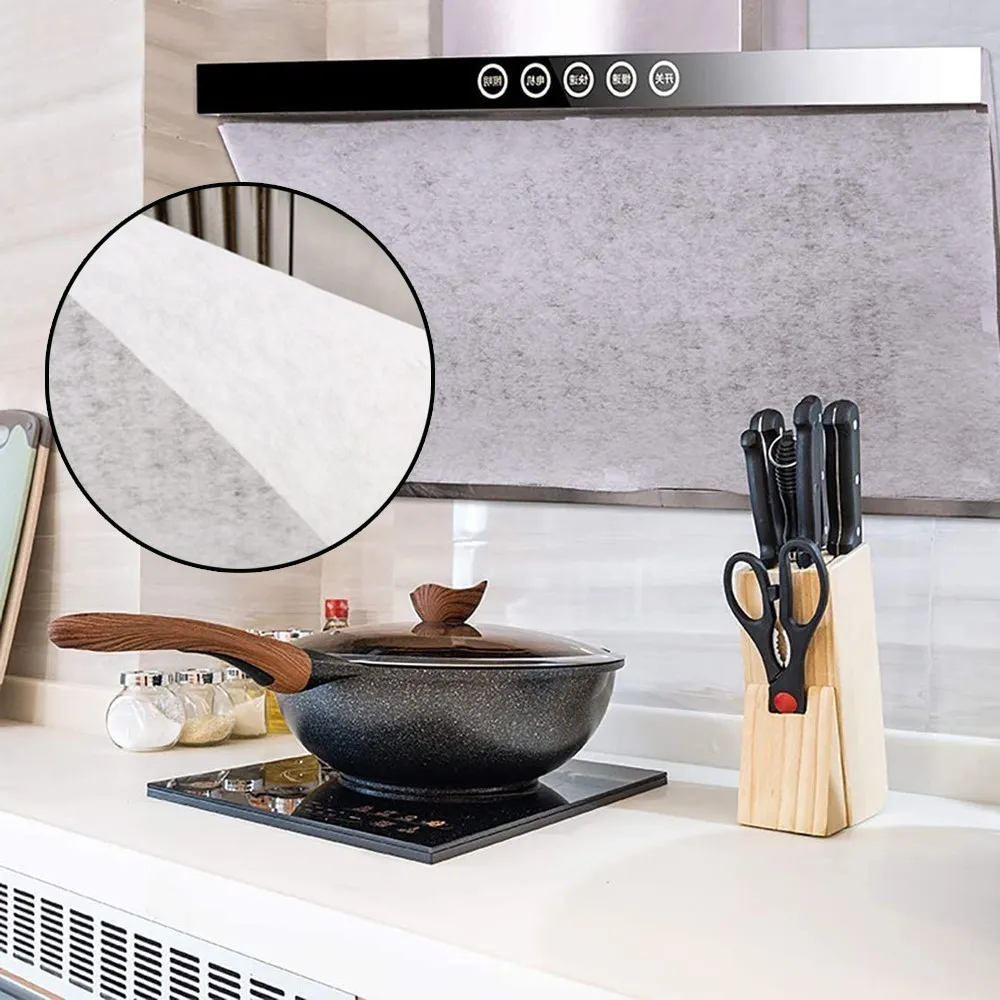 

2PCS Kitchen Oil Stickers Range Hood Filter Paper Non Woven Oil Absorbing Oil Proof Sticker Universal Cooker Hood Kitchen Tools