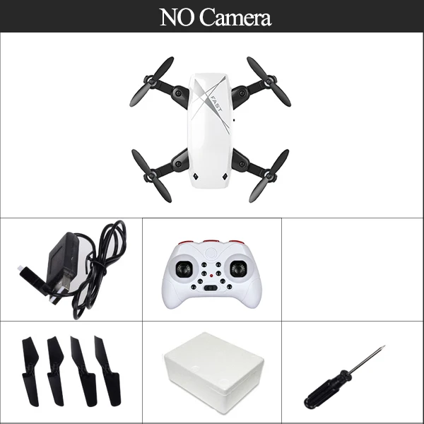 white no camera foam S9 S9HW мини селфи Карманный Дрон Квадрокоптер с HD камерой живое видео Безголовый режим с RC игрушки для детей в качестве рождественского подарка - Цвет: white no camera foam