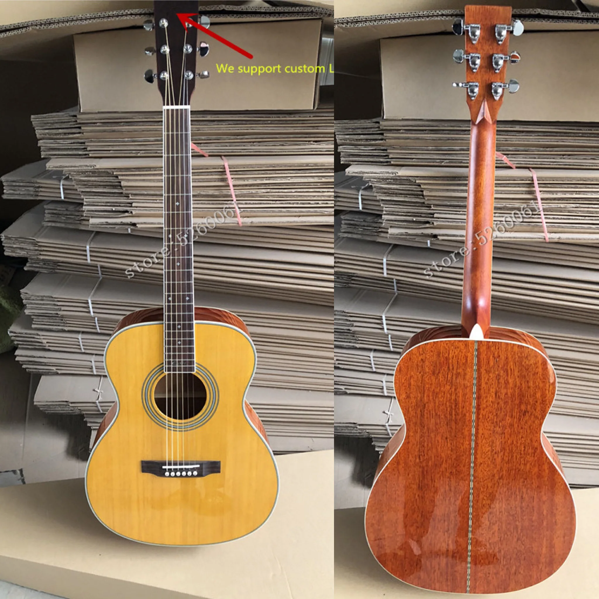 Заводской заказ + 39 дюймов OM баррель Тип 28 серия твердая ель Топ Акустическая