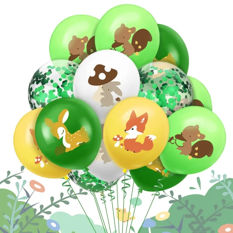 

Forest Animal Latex Balloon Fox Squirrel Polka Dot Sequin Balloon Set Children's Day Birthday Party Decoration Decoration