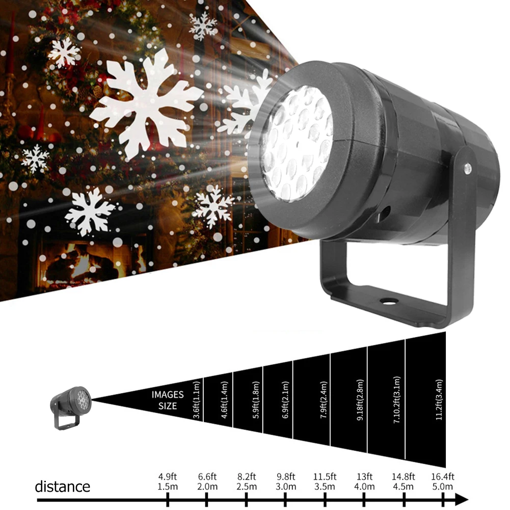 

Outdoor LED Snowflake Light Blizzard Laser Projector Lamp USB Move Snow Christmas Rotating Projection Light for Halloween Party