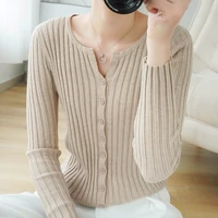 casual cashmere womens cardigan sweater women solid color long sleeve wide strip knitted cardigan sweater