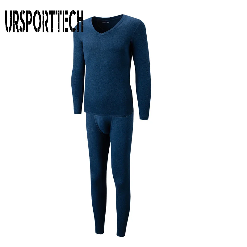 URSPORTTECH Mens Thermal Underwear Set Winter Long Johns Thick Warm Thermo Underwear Men Thermal Pants Winter Clothes Men Sets