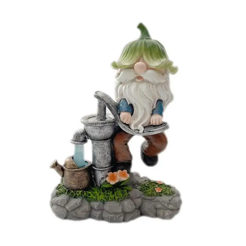 

Micro Old Man Fetching Water Gnome Figurine Retro Old Man Garden Decoration Resin Craft Figure Outdoor Lawn Patio Decoration