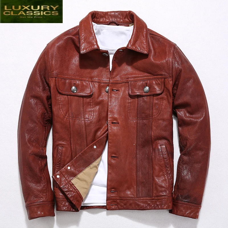 

Men Jacket Genuine Leather Spring Clothes 2021 Motociclista Biker Real Sheepskin Leather Coat Man Streetwear Chaqueta 905